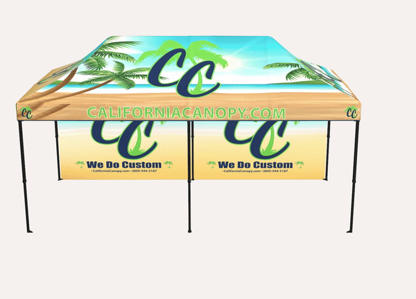 (10'x20') The HEADQUARTER Custom Canopies - Hex (Black Powder Coated) Aluminum