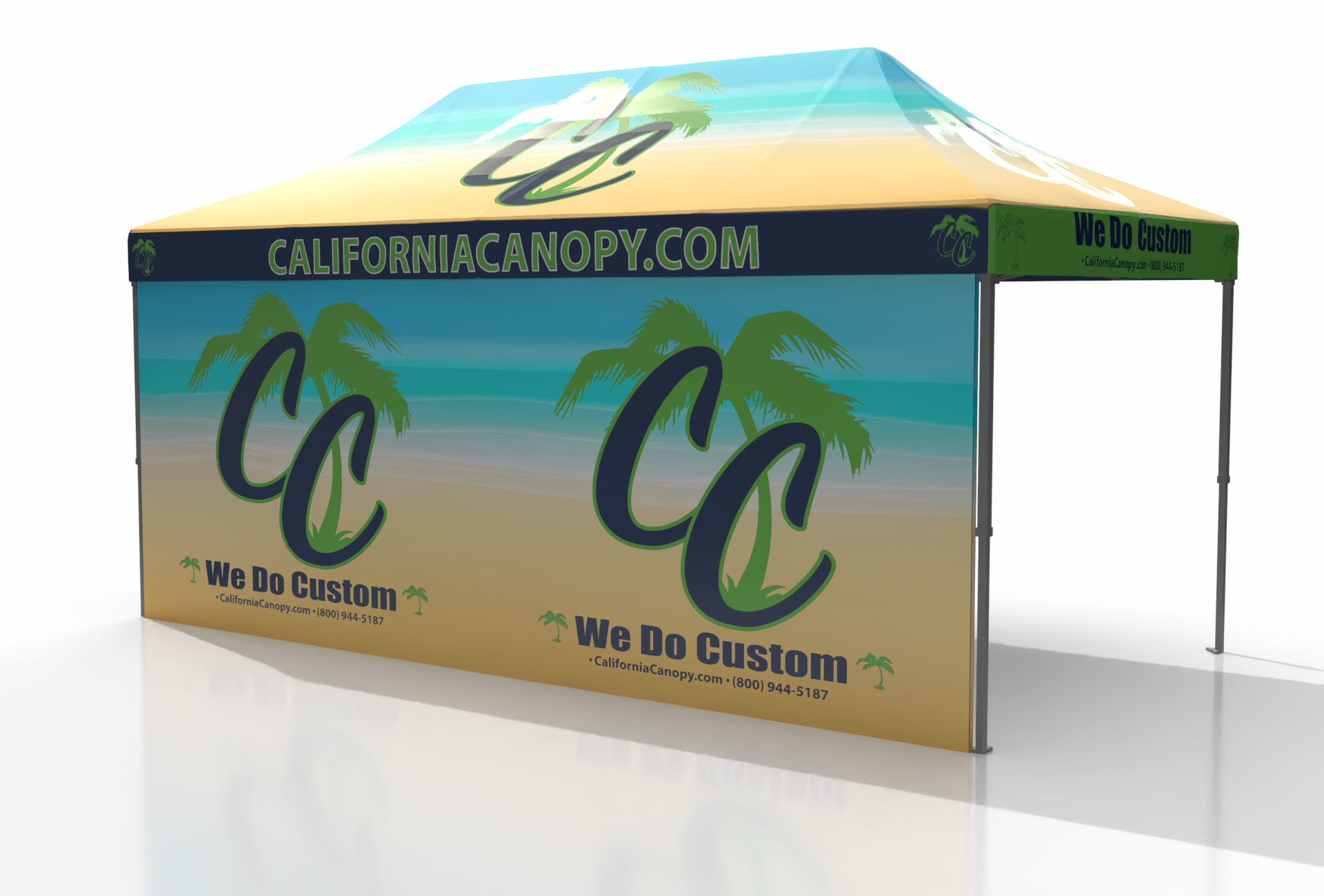 (10'x15') The HEADQUARTER Custom Canopies - Hex (Silver) Aluminum