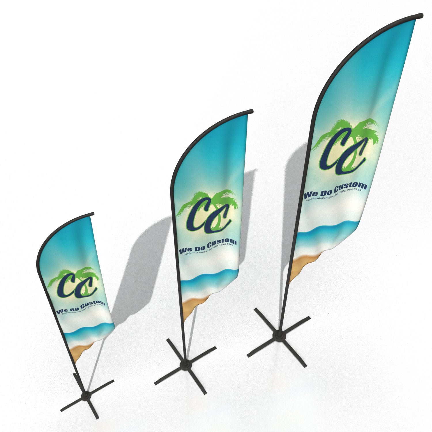 8',11',16' Premium Angled Flags – California Canopy
