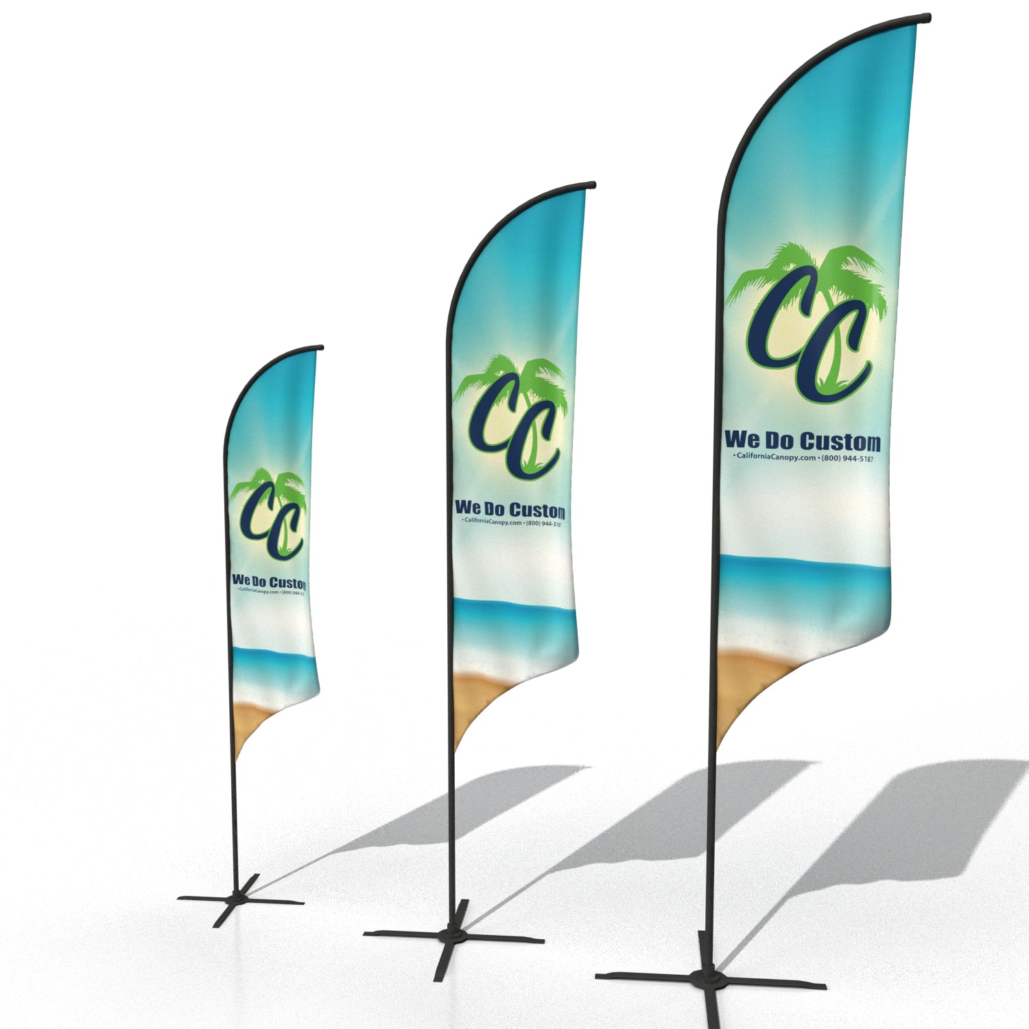 8',11',16' Premium Angled Flags – California Canopy