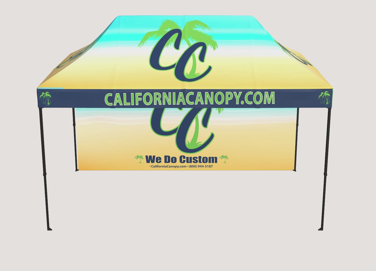 (10'x15') The HEADQUARTER Custom Canopies - Hex (Black Powder Coated) Aluminum